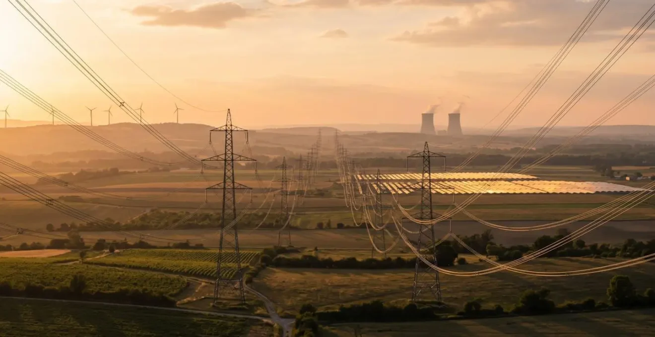 Infrastructure électrique montrant l'interconnexion des sources d'énergie
