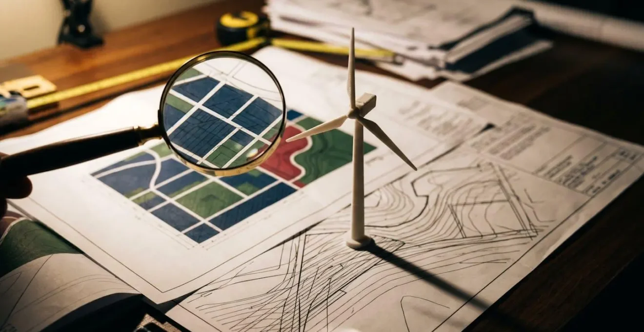 Documents d'urbanisme et plans techniques pour installation éolienne sur bureau