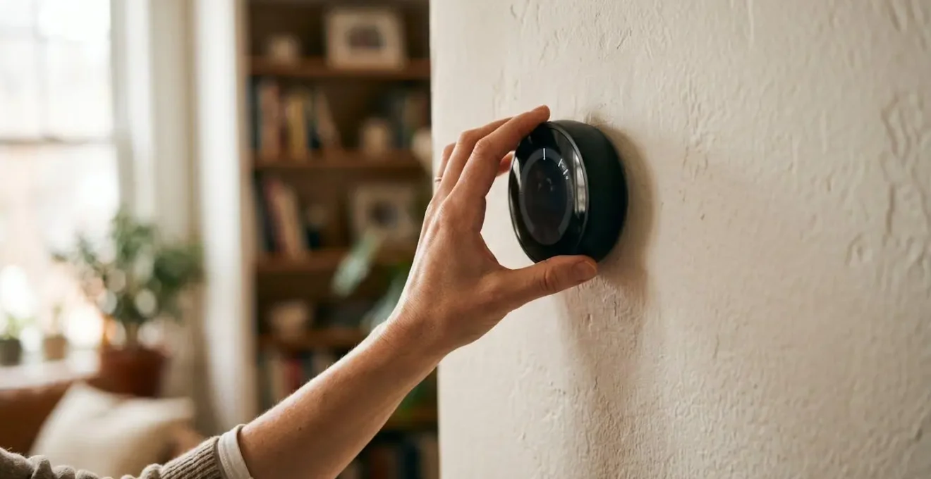 Main ajustant un thermostat programmable pour optimiser la consommation énergétique
